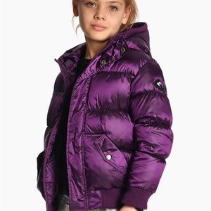 Appaman metallic purple grape puffy girls coat size 3T